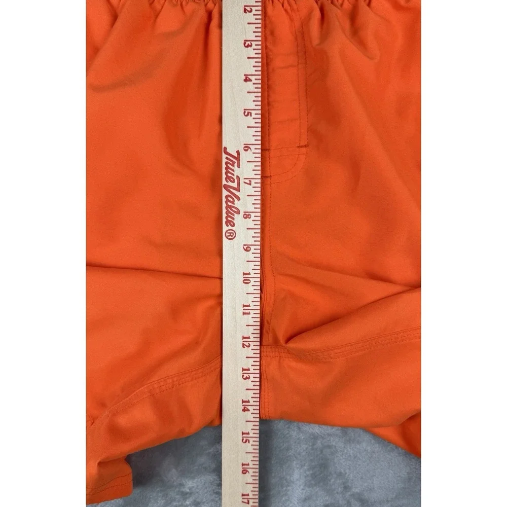 Nike Swim Trunks Mens Large Orange Board Shorts Mesh Lined Swoosh